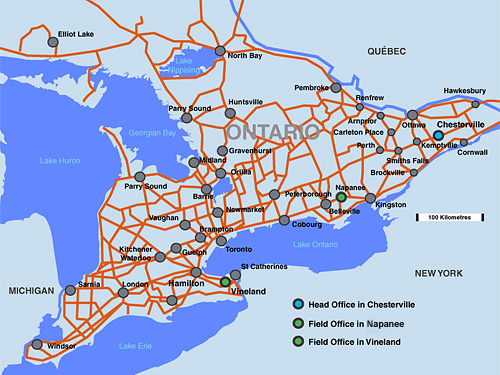 Map of Southern Ontario